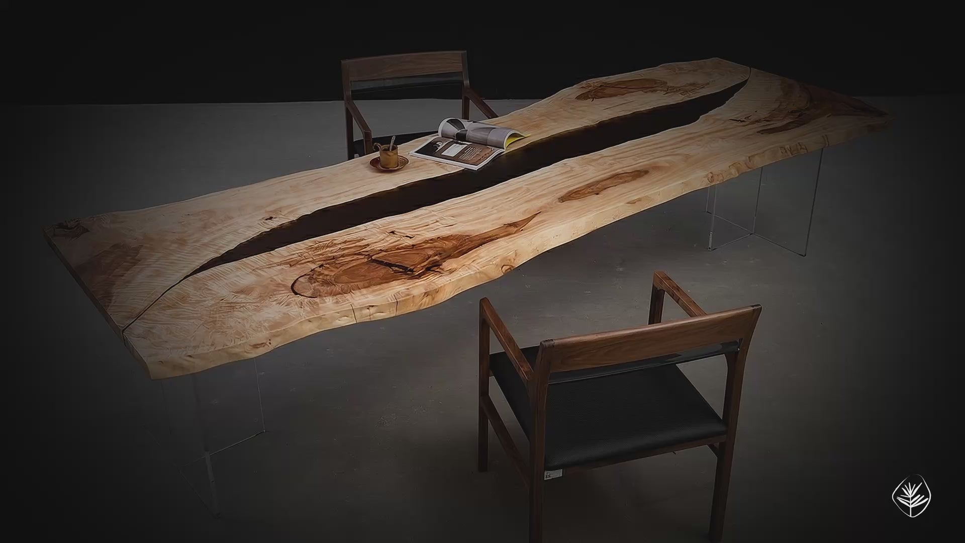 Tochi Horizon sculptural wood featuring a wide horizontal form, refined surface, and balanced proportions, a live edge table fro dining