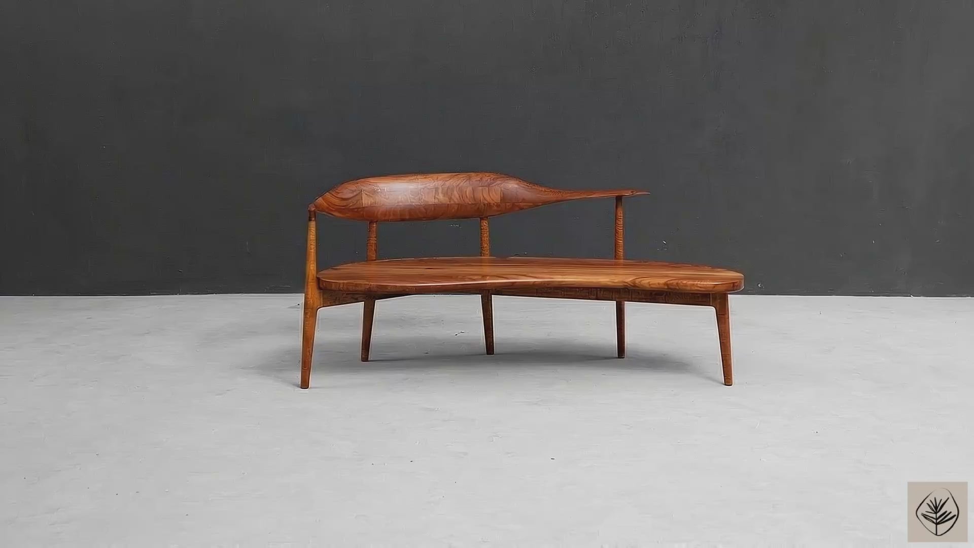 Confluence chair in solid rosewood by Woodslabs with sculpted architectural form