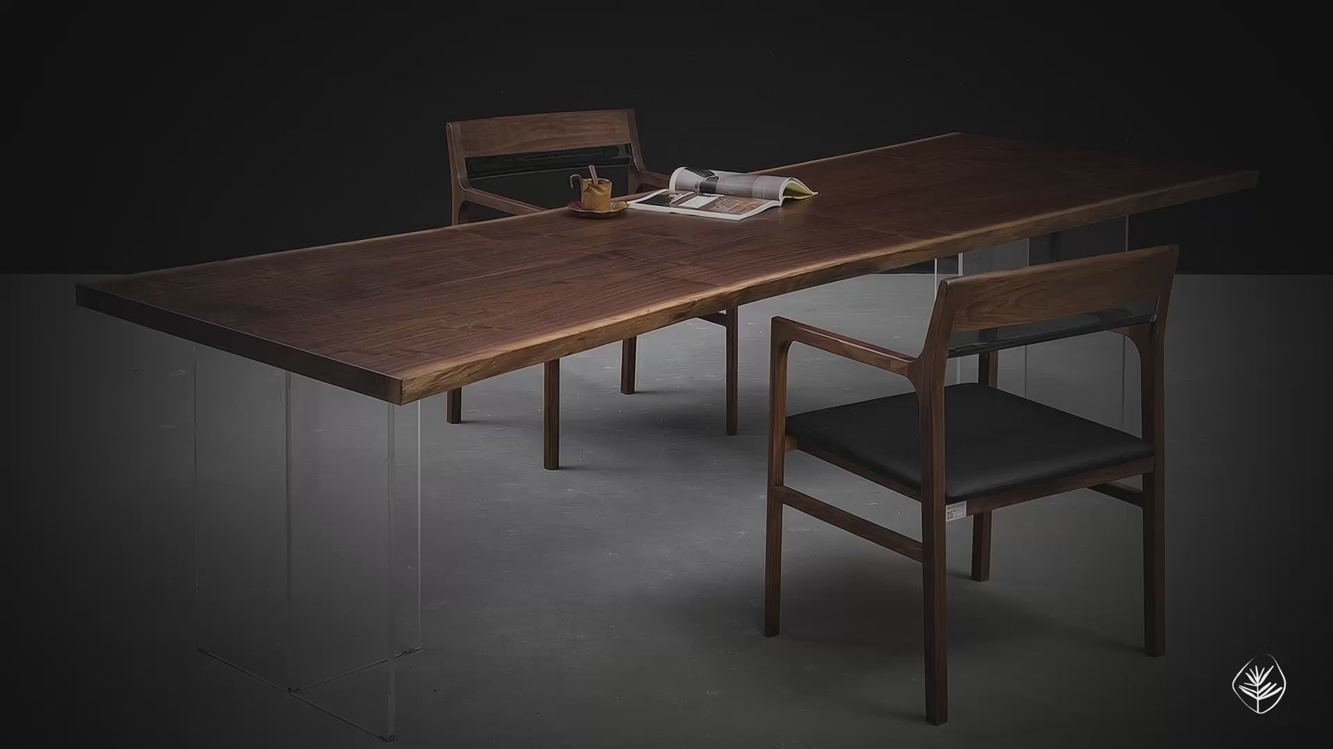 Duskwood Frontier sculptural wood table featuring a strong linear form, solid wood surface, with live edge design