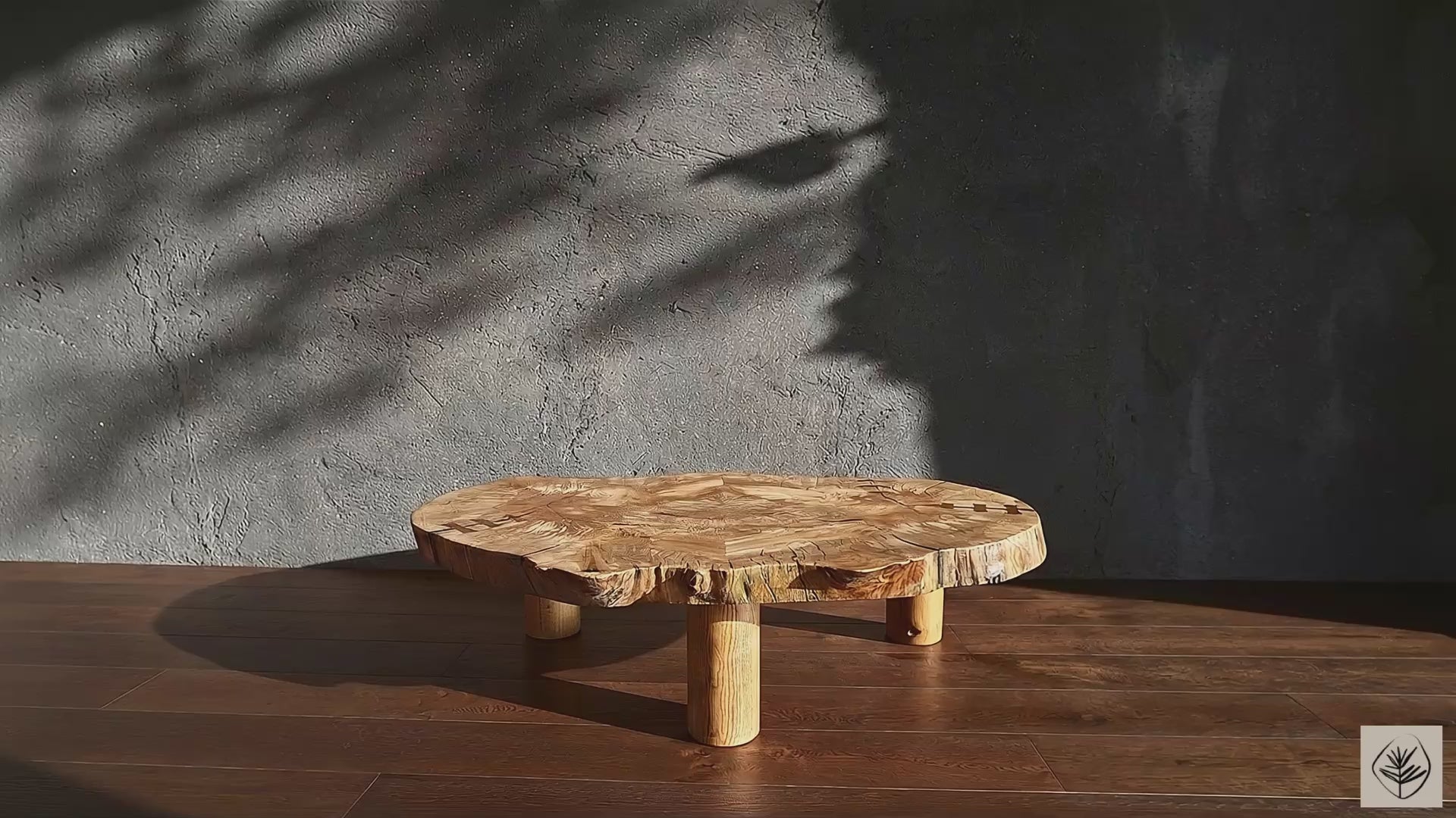 Spalted beech Cocoon coffee table with organic grain patterns