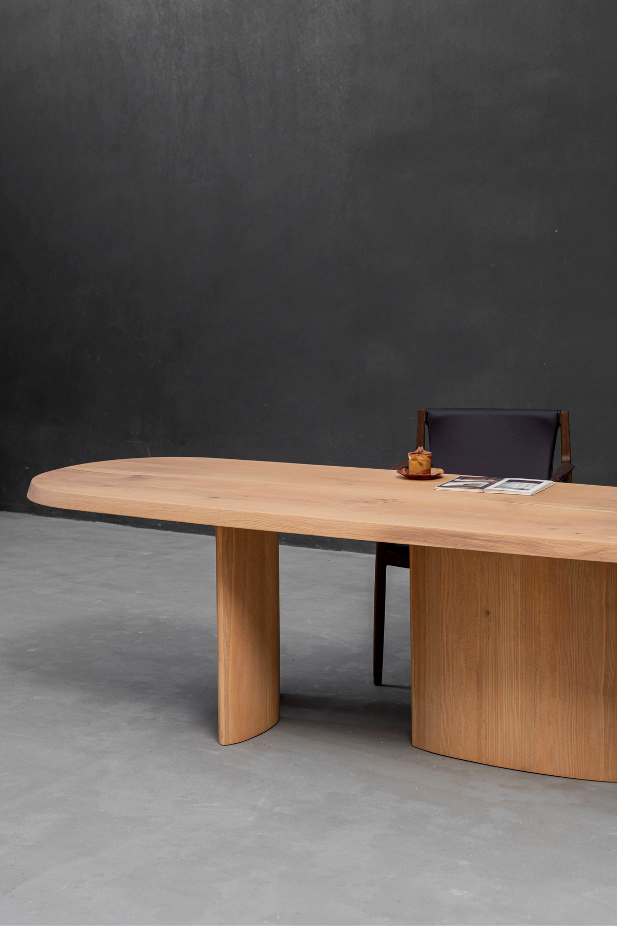Angled 3/4 side view of Fusion Table, perfect as either a dining table or conference table.
